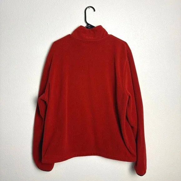 Cabelas Mens Polartec Fleece Jacket Red Full Zip Chest Pocket XL Outdoor Hiking - Picture 5 of 10